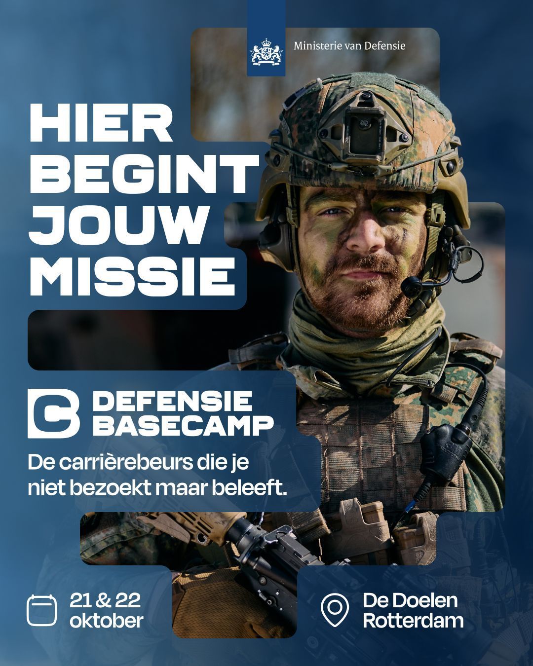 Ontdek Defensie Basecamp, ontdek jouw missie!

Op 21 & 22 oktober 2025 organiseert Defensie een dag waarop je op één plek alles kunt ontdekken over werken bij Defensie: van techniek tot zorg, van cybersecurity tot logistiek. 

Of je nu je volgende carrièrestap zoekt, nieuwsgierig bent naar mogelijkheden of gewoon wilt weten wat Defensie jou te bieden heeft, dit is je kans!

Je bent van harte welkom om langs te komen, vragen te stellen en te ontdekken waar jij enthousiast van wordt.

Aanmelden kan via deze link: https://lnkd.in/e5AnZKDk

#basecampdefensie #werkenbijdefensie