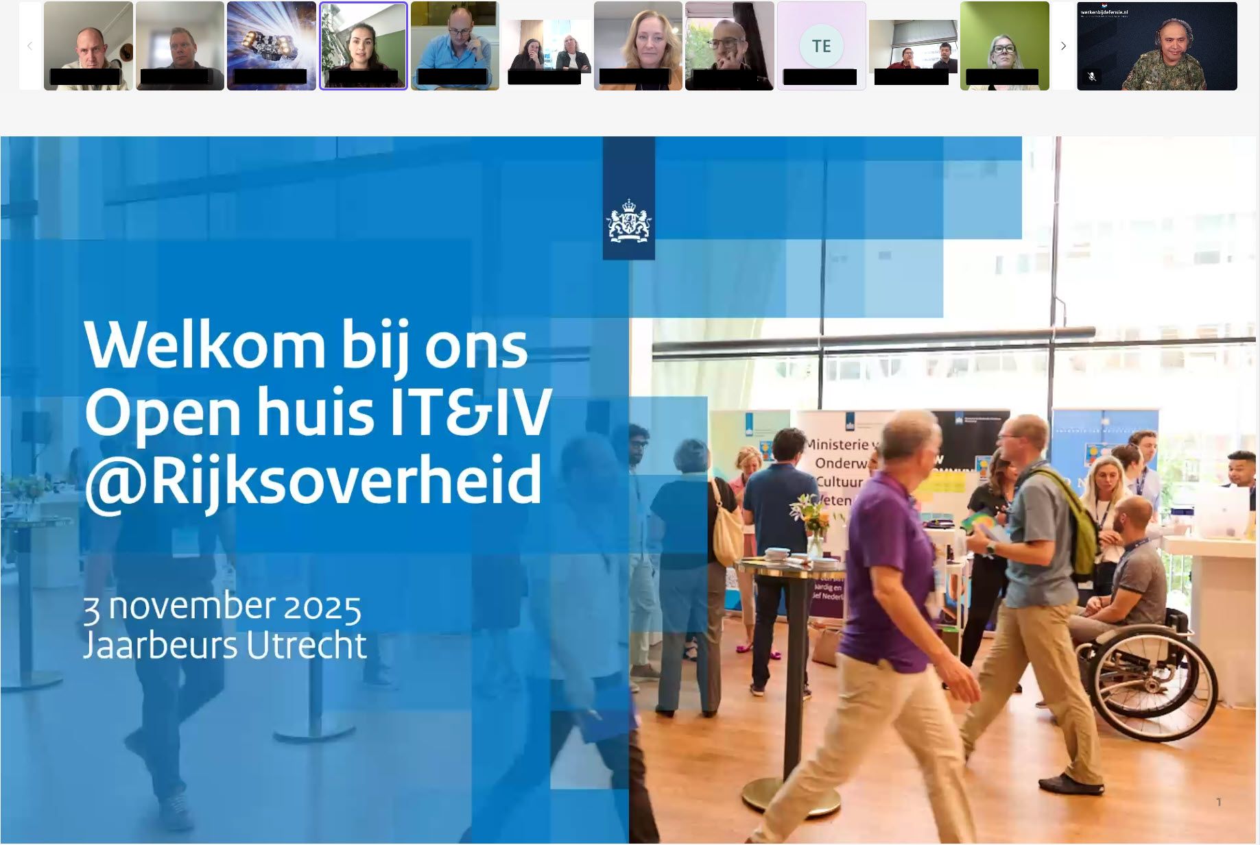 Voorbereidingen voor Open huis IT&IV @Rijksoverheid zitten op schema. Gisteren een briefing hierover gehad en heb er zin in! Wij als Defensie zijn ook aanwezig en ik mag zelfs een lezing geven over de militaire ICT’er.
 
Kom op 3 november van 13.30 tot 18.30 uur naar het grootste event voor IT’ers en informatiespecialisten van de Rijksoverheid in de Jaarbeurs in Utrecht. Stel je eigen programma samen en maak in 1 middag op een laagdrempelige manier kennis met bijna 50 rijksorganisaties zoals de Algemene Inlichtingen- en Veiligheidsdienst (AIVD), het Centraal Bureau voor de Statistiek (CBS), Rijkswaterstaat (RWS) en de Belastingdienst.
 
Schrijf je in via: https://lnkd.in/eCYh3wJW

[Alt-tekst in foto]
 
#defensie #dosco #clas #dcpl #werkenbijclas #koninklijkelandmacht #landmacht #werkenbijdefensie #buddybijdefensie #buddy #verbindingdienst #verbindelaar #defensieinclusief #diversiteit #inclusie