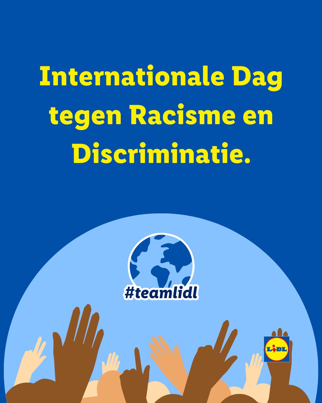 Bij Lidl staan respect en gelijkwaardigheid voorop 🤝 🌍 ☮️ 🌈. Dat vinden we belangrijk, want alle collega's verdienen een werkplek waar men zich veilig voelt, gewaardeerd wordt en zichzelf kan zijn. Hoe doen we dat? Wij zetten ons hier het hele jaar voor in met inclusieve trainingen 🎓, mindbugs-testen 💡 en onafhankelijke vertrouwenspersonen 🔒. De basis hiervoor is ons gelijkheidsbeginsel: https://lnkd.in/eMwXUBfj.

#teamlidl #werkenbijlidl #InternationaleDagTegenRacisme
