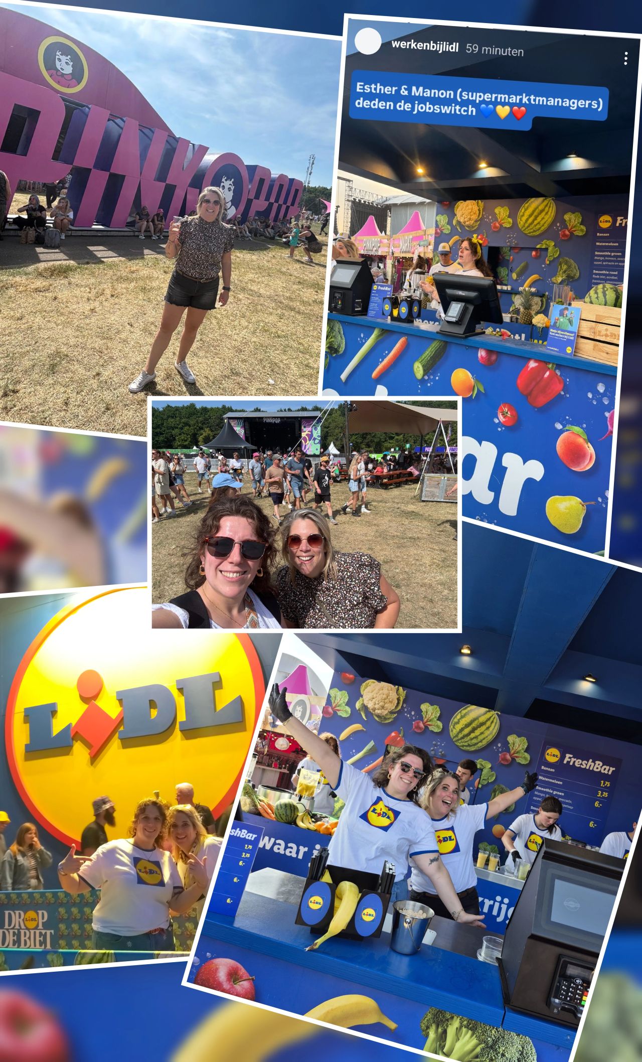 Jobswitch van supermarktmanager naar werken op een festival, hoe leuk is dat🎉
Samen met mijn collega Manon Hoogewerf  mocht ik via Lidl werken op Pinkpop! 🤩

Overdag genoten van de muziek en de festivalsfeer 🎶☀️
’s Avonds stonden we in de Fresh Bar om iedereen te voorzien van verkoelende smooties
 🥤🍉
 
#teamlidl 
#werkenbijlidl
💛💙❤️