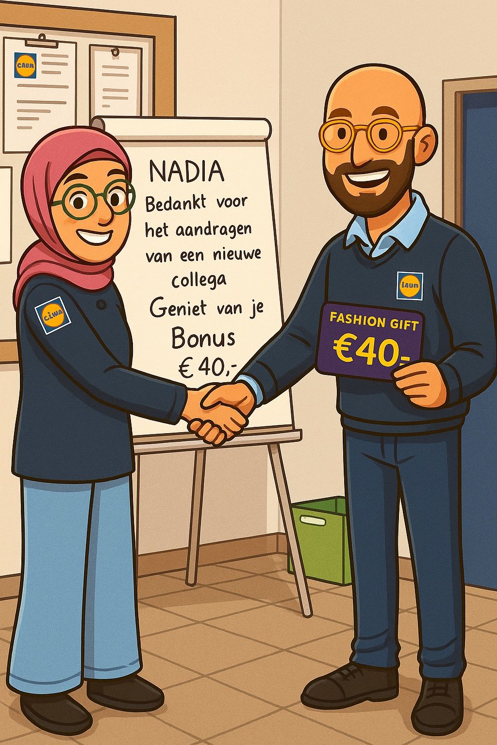 🎉 Collega werft collega! 💛
Afgelopen week ontving onze collega Nadia een welverdiende bonus van €40,- 💸 van Lidl, omdat ze iemand uit haar netwerk heeft aangedragen voor de functie van hulpkracht. Hoe mooi is dat? 🙌

Bij Lidl IJsselstraat in Doetinchem zijn we trots op ons hechte en betrokken team. Veel van onze collega’s komen via-via binnen, en dat zegt iets: over onze werksfeer, over het vertrouwen onderling en over hoe graag we samen werken aan groei 💪

🔎 Ben jij op zoek naar een leuke (bij)baan?
Wij zoeken nieuwe collega’s:
👕 Hulpkrachten voor 2 tot 12 uur per week
👣 Winkelmedewerkers voor 16 tot 32 uur per week

👉 Solliciteer nu via werkenbijlidl.nl en wie weet werk jij binnenkort ook in ons gezellige team!

En Nadia… bedankt voor je inzet én voor het versterken van ons team! 🌟
Ken jij ook iemand die perfect in ons team past? Laat het ons weten.
We staan altijd open voor nieuwe gezichten – óók als je nog niemand bij ons kent.

#TeamLidl #Vacature #Bijbaan #Doetinchem #Hulpkracht #Winkelmedewerker #WerkenBijLidl #CollegaWerftCollega