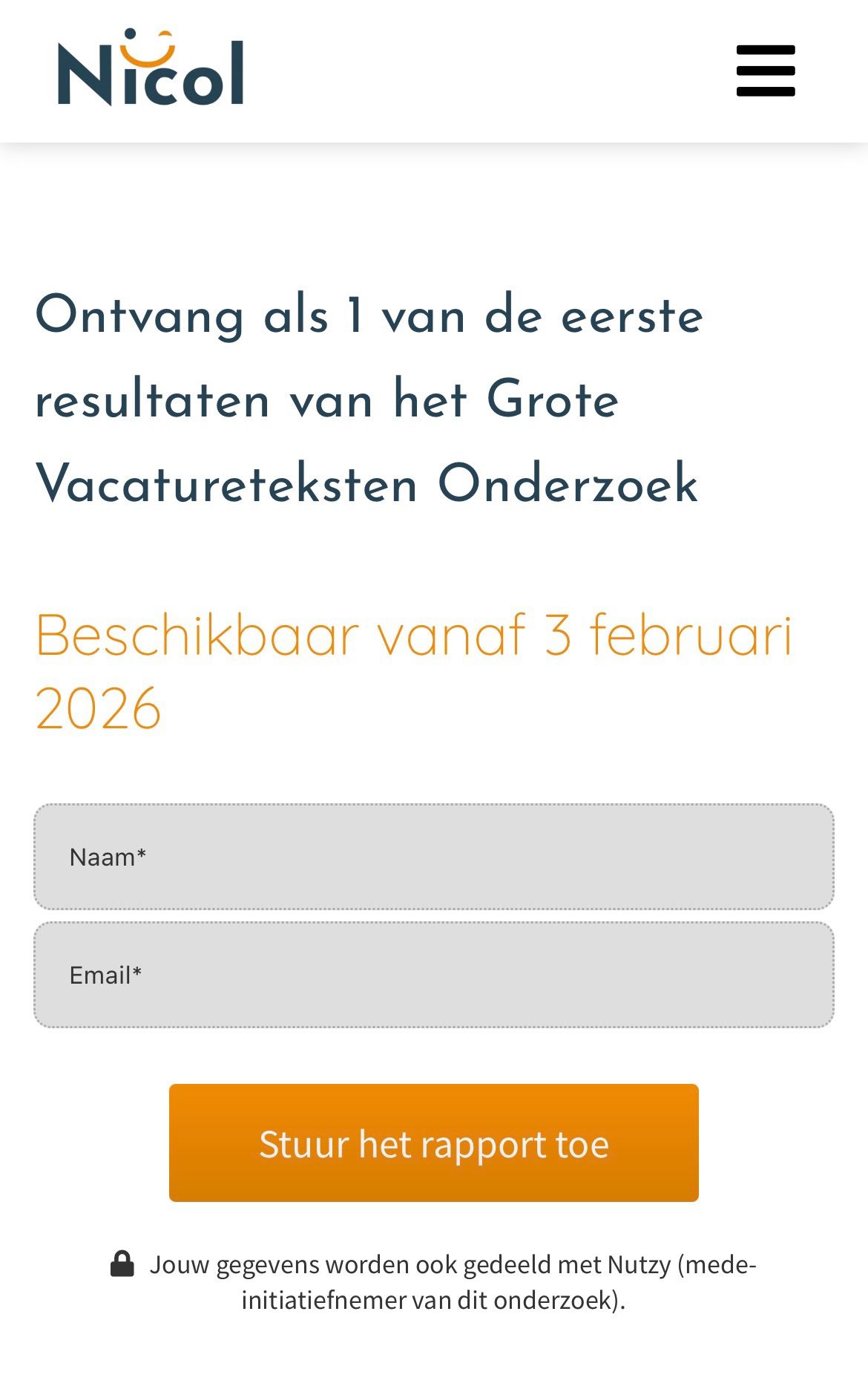 Volgende week is het zover.

Nicol Tadema was de afgelopen weken niet bereikbaar want ze zat met haar telraam op een of andere zolder in een vinexwijk in Lelystad (Lelijkstad voor intimi).

Meer dan 1000 vacatureteksten heeft ze gelezen, geanalyseerd en daar een rapport van gemaakt.

Als HR-professional wil je dit lezen. Zeker in de tijd van ChatGPT die.. mwah.. best wel wat clichés kan gebruiken af en toe.

Download het rapport. Doneer als je wil een tientje naar mij voor bedankje en nazorg voor Nicol Tadema zodat we weer kan wennen aan daglicht.

Link hier: https://lnkd.in/eH-ViM_7

#nutzy #nicol #onderzoek