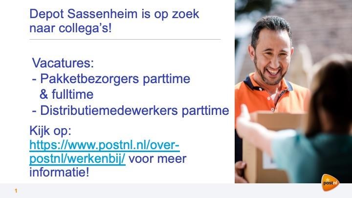 Ben jij een aanpakker en wil je werken op het mooiste Depot van Nederland? Dan zijn wij op zoek naar jou! 📦 📫🧡

Check de site voor meer informatie: https://www.postnl.nl/over-postnl/werkenbij/

#werkenbijpostnl #teamssh #zeghetvoort
