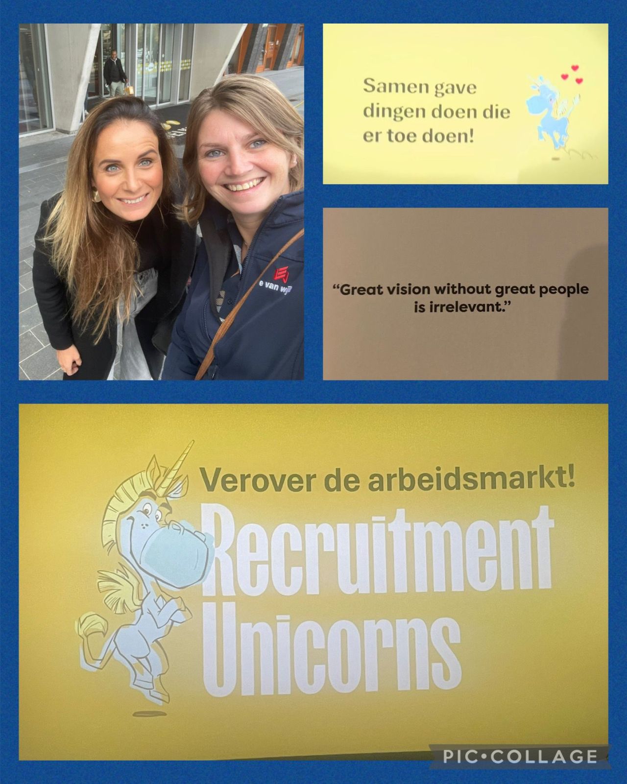 Op uitnodiging van Pluimen ben ik samen met Annick Versteeg gister aanwezig geweest bij het event Verover de arbeidsmarkt, word een Recruitment Unicorn!

Een super leuk event om verder inzicht te krijgen in de huidige en veranderende arbeidsmarkt. We kijken terug op een toffe middag en zijn vol inspiratie, enthousiasme en met het boek Recruitment Unicorns naar huis gegaan. 

Wij zijn er klaar voor om hier verder mee aan de slag te gaan!!

#RecruitmentUnicorns #SamenGaveDingenDoen #Recruitment #letsgettogether 