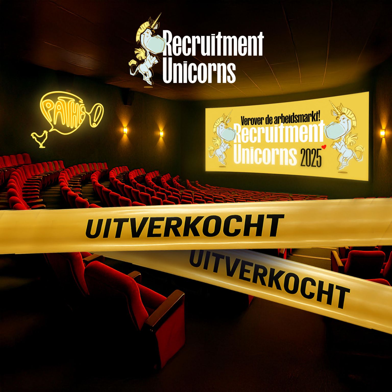 Pathe Groningen en Breda zijn hartstikke uitverkocht! Geen paniek! Er zijn nog tickets in Utrecht, Zwolle en Amsterdam. Komt dat zien, komt dat zien....

"𝐑𝐞𝐜𝐫𝐮𝐢𝐭𝐦𝐞𝐧𝐭 𝐈𝐧𝐬𝐩𝐢𝐫𝐚𝐭𝐢𝐨𝐧 𝐨𝐧 𝐒𝐭𝐞𝐫𝐨𝐢𝐝𝐬 ❤️"

Bigger, Better and Bolder dan ooit en dat alles in een relax-seat bij Pathé Nederland. 


𝐇𝐞𝐭 𝐩𝐫𝐨𝐠𝐫𝐚𝐦𝐦𝐚 𝐨𝐧 𝐬𝐭𝐞𝐫𝐨𝐢𝐝𝐬 

Dagvoorzitter Nicol Tadema (hoe werkt inspiratie nou eigenlijk)?
Niet afwijzen, maar doorverwijzen van The talentpool community 
Rijden op de skills rodeo, met Diana Magielsen van Unique
Intermezzo van Nutzy | by Purple Squirrel Effect over inspiratie van Gen-Z
AI in recruitment ontketend – van potentie naar impact van Carv
Freelancers zijn toch geen paperclips van Lars Evers 

Pauze (ja met popcorn)

De kunst van storytelling van Martin Koolhoven
Web van de toekomst met Dirk Driessen van Getnoticed 
Even over die tekst van Werkzoeken.nl
Guerilla Recruitment van Arjan Elbers 


𝐌𝐚𝐚𝐫 𝐞𝐫 𝐢𝐬 𝐦𝐞𝐞𝐫:

He?! Ja natuurlijk, het is "Recruitment Inspiration On Steroids". Extra verrassingen tijdens de middag, gratis goodiebag met boeken, popcorn, filmvouchers en hele waardevolle waardebonnen...

𝐃𝐚𝐭𝐚:

💜 Groningen 4 september 𝐮𝐢𝐭𝐯𝐞𝐫𝐤𝐨𝐜𝐡𝐭 
💜 Utrecht 11 september tickets verkrijgbaar
💜 Breda 09 oktober 𝐮𝐢𝐭𝐯𝐞𝐫𝐤𝐨𝐜𝐡𝐭 
💜 Zwolle 06 november tickets verkrijgbaar - 𝐦𝐢𝐧𝐝𝐞𝐫 𝐝𝐚𝐧 40
💜 Amsterdam 25 november tickets verkrijgbaar 


𝑻𝒊𝒄𝒌𝒆𝒕𝒔 𝒔𝒍𝒆𝒄𝒉𝒕𝒔 € 𝟗𝟓 (ex btw)!!

https://lnkd.in/efswjpnv

Ben er snel bij! Laat je inspireren❤️

#recruitmentunicorns #unicornsgroningen #unicornsutrecht #unicornsbreda #unicornszwolle #unicornsamsterdam