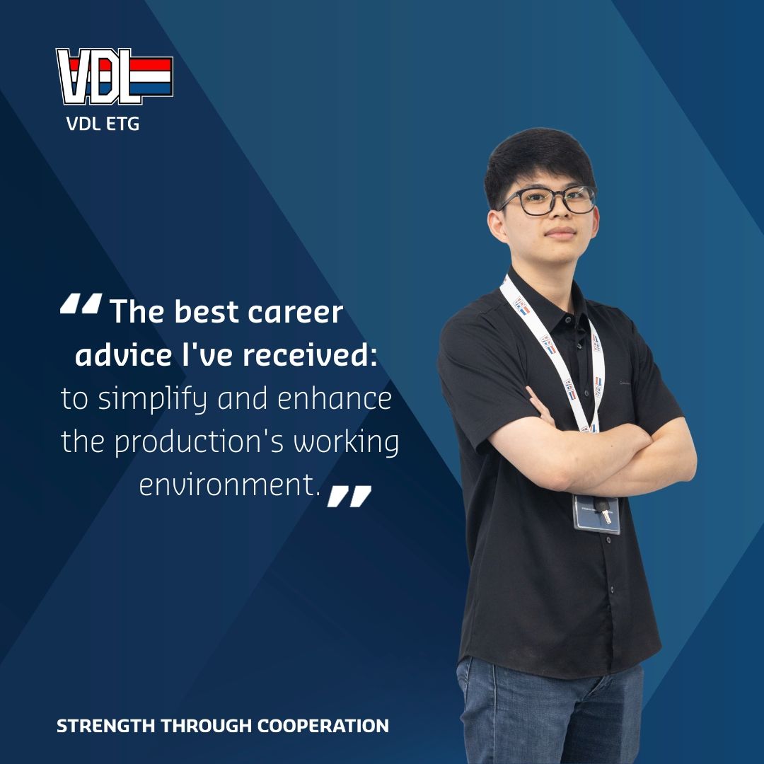 Meet Weihang Ding, Manufacturing Engineer at VDL ETG Singapore.
In our System Integration Department, Weihang helps make production smarter and more efficient, driven by a simple but powerful principle: simplify and enhance the working environment. That mindset helped him relocate an entire production line, right on schedule.

Team spirit keeps him motivated. As part of our Wellness Committee, Weihang brings colleagues together through energising activities. And while VDL is his first employer, he’s already earned a further degree, a great example of how we support growth from day one.

Here’s to enabling technology through people like Weihang. 💡
#werkenbijVDL #Manfucaturing #production #efficiency